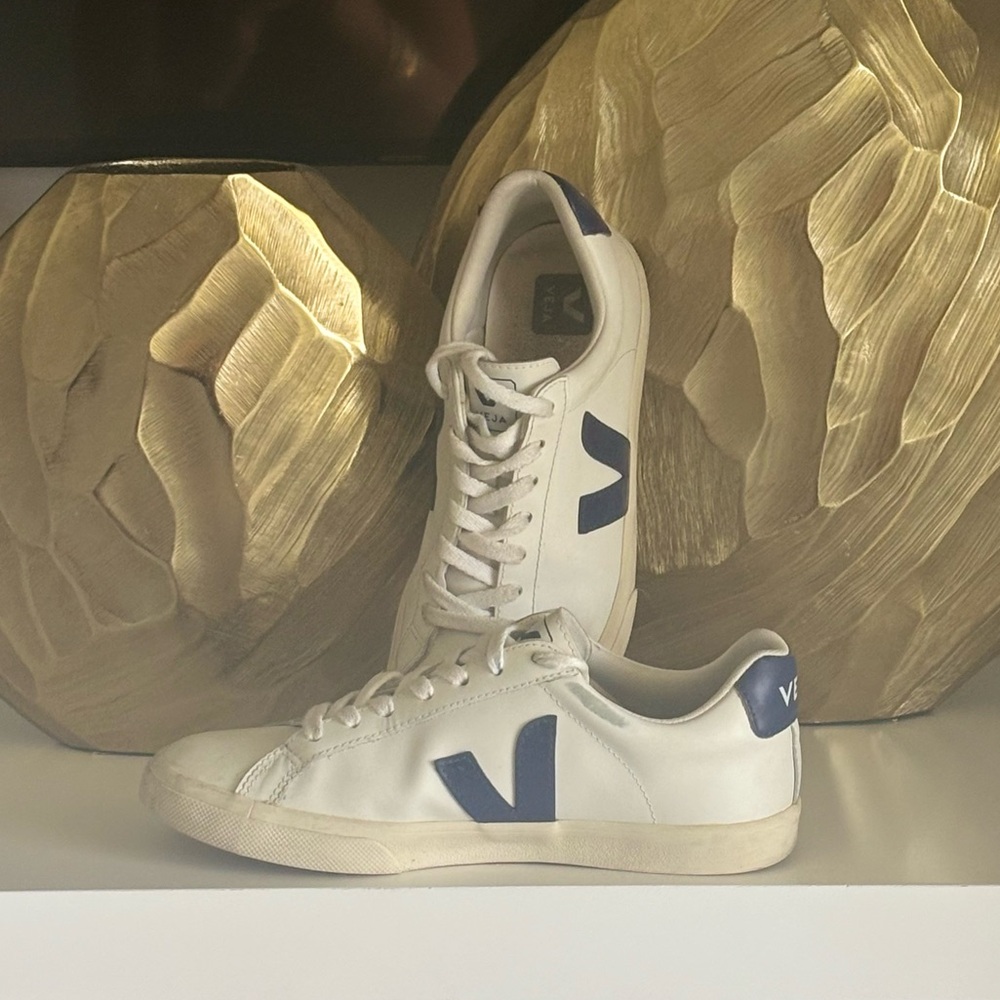 Veja White and Blue Sneakers Classic Design